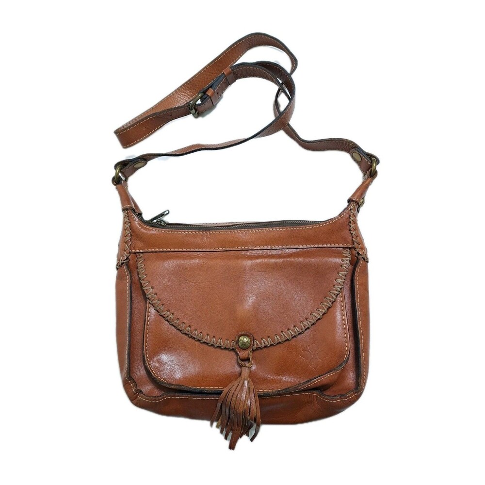 Patricia Nash Camila Crossbody Bag Tooled Full Grain Leather Western Boho